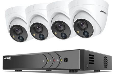 Annke 5MP Bewakingscamera H.265 + Dvr Surveillance Met 4X/8X 5MP Pir Outdoor Camera IP67 Weerbestendige Security kit Wit